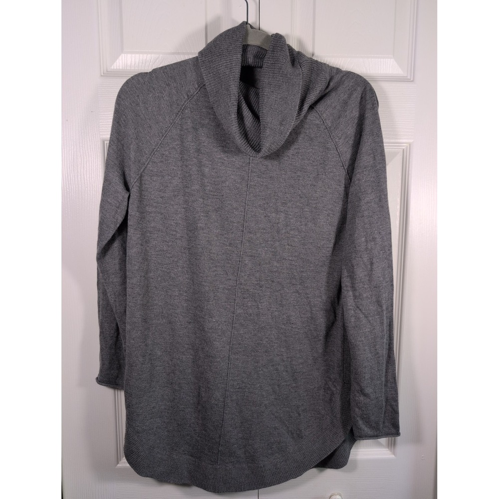 Caslon Turtleneck Pullover Sweater in Charcoal Gray Long Sleeve XS Wool Blend